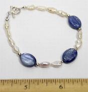 pearl and kyanite bracelet