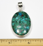 malachite azurite pendant